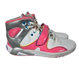 Adidas Originals Roundhouse Sneakers Womens 7.5 White Pink Silver High Top Shoes